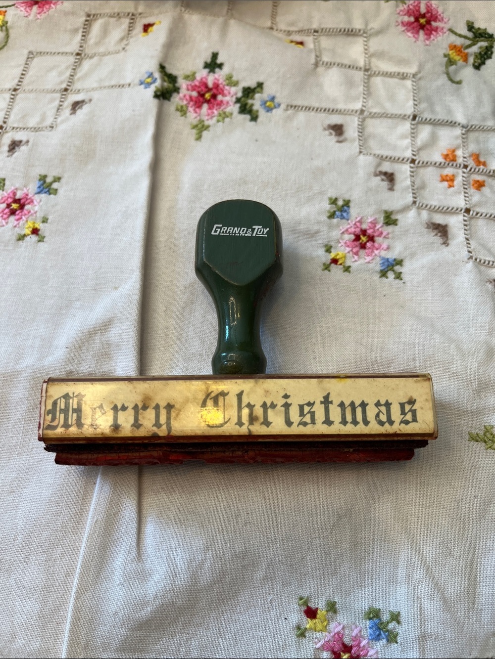 Vintage Grand & Toy Merry Christmas Rubber Office Stamp